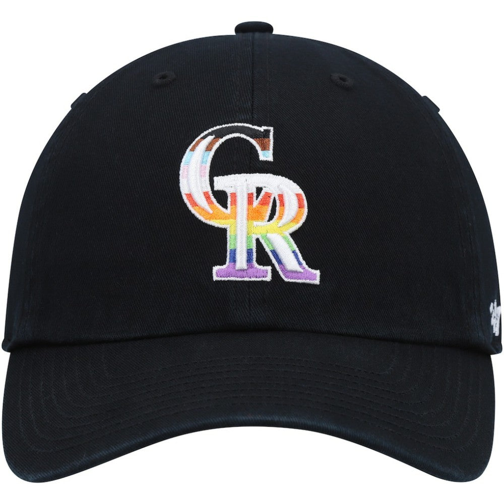 Colorado Rockies Team Pride Clean Up Adjustable Hat Black