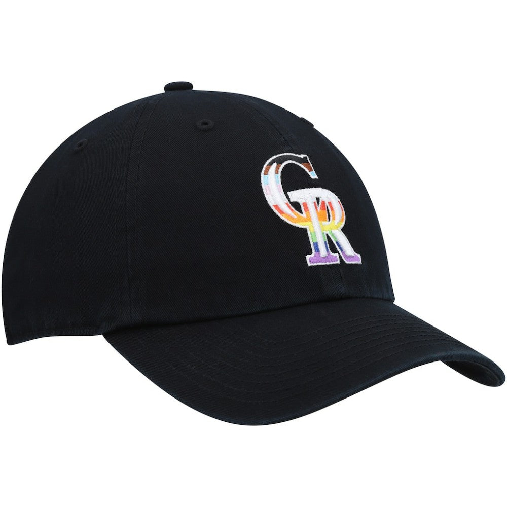 Colorado Rockies Team Pride Clean Up Adjustable Hat Black