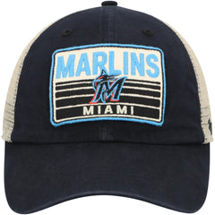 Miami Marlins Four Stroke Clean Up Trucker Snapback Hat Black