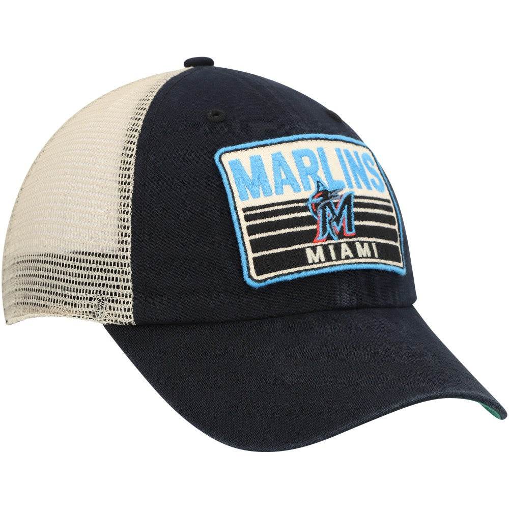 Miami Marlins Four Stroke Clean Up Trucker Snapback Hat Black