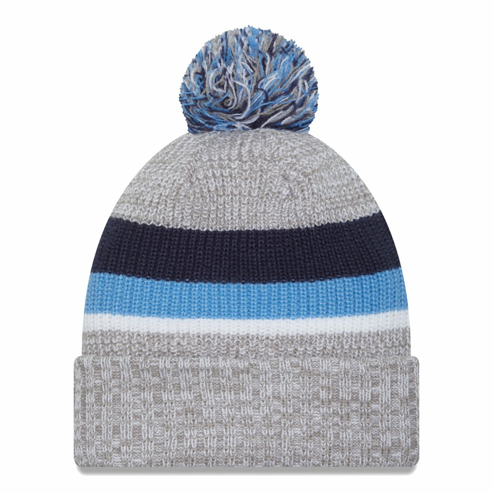 Tennessee Titans New Era Cuffed Knit Hat with Pom - Heather Gray for sale