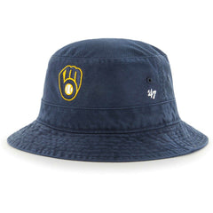 Milwaukee Brewers Primary Bucket Hat Navy
