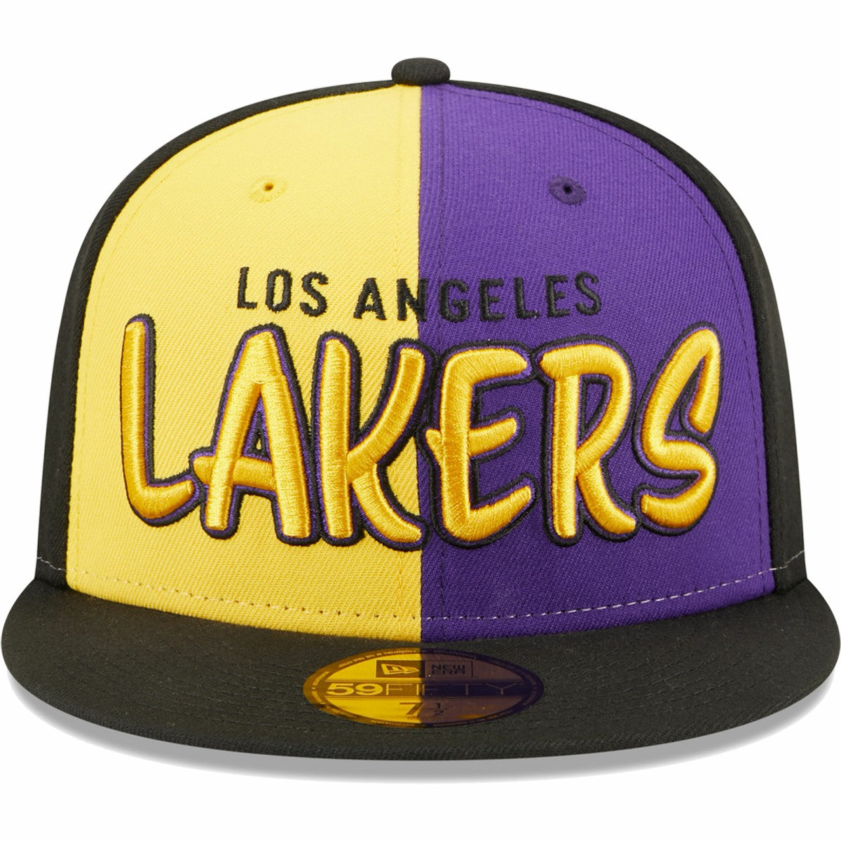 Los Angeles Lakers Pop Front 59FIFTY Fitted Hat - Black/Gold cheap