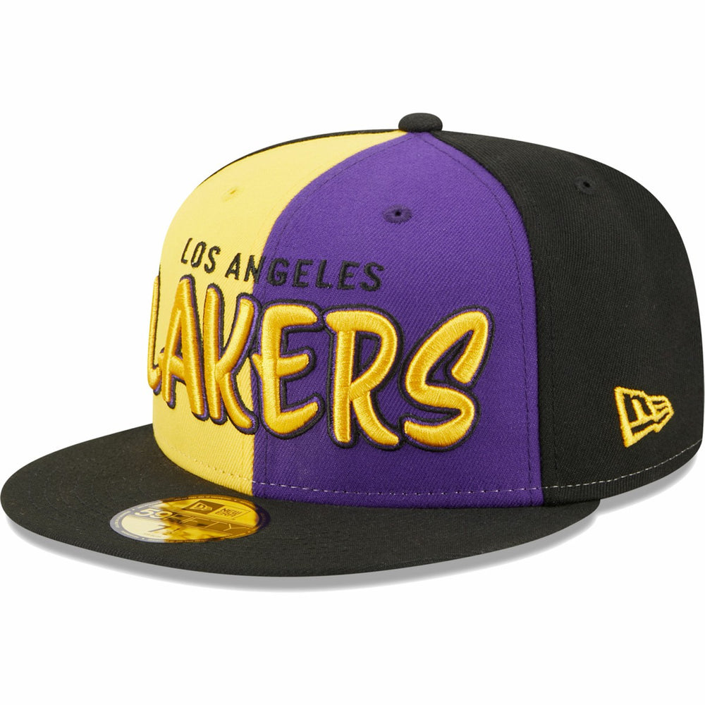 Los Angeles Lakers Pop Front 59FIFTY Fitted Hat - Black/Gold cheap