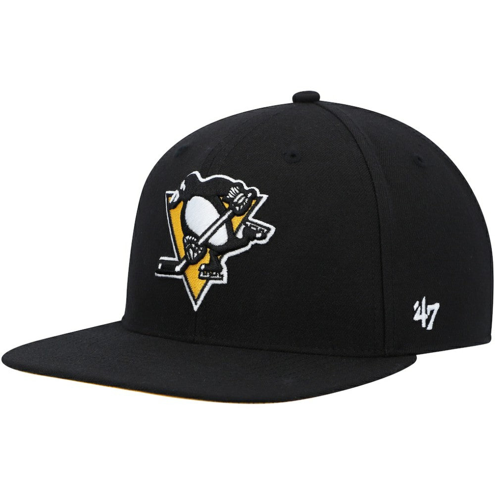 Pittsburgh Penguins '47 Sure Shot Captain Snapback Hat - Black Hats