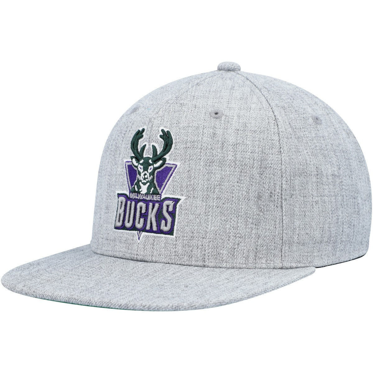 Milwaukee Bucks Hardwood Classics 2.0 Snapback Hat - Heather Gray cheap