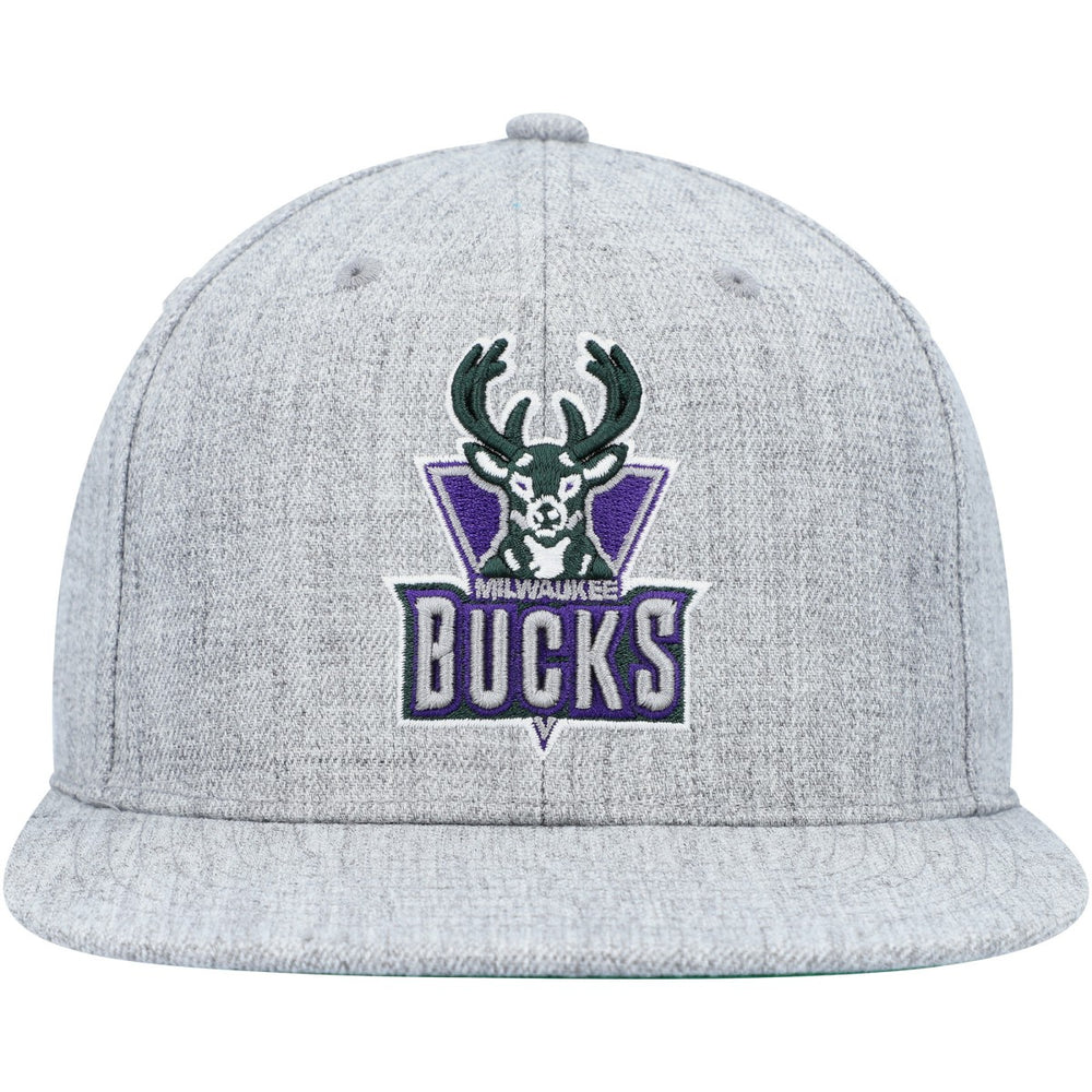 Milwaukee Bucks Hardwood Classics 2.0 Snapback Hat - Heather Gray cheap