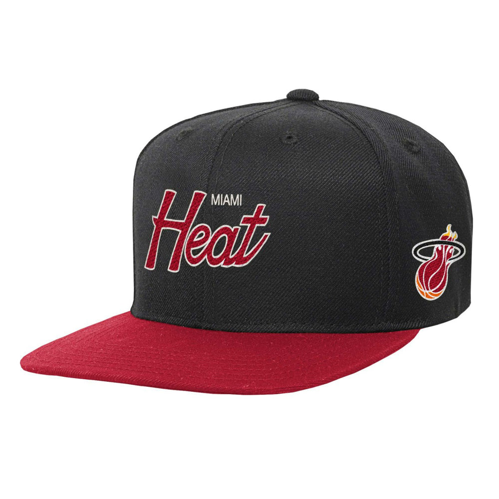 Miami Heat Youth Team Script Snapback Hat - Black sale