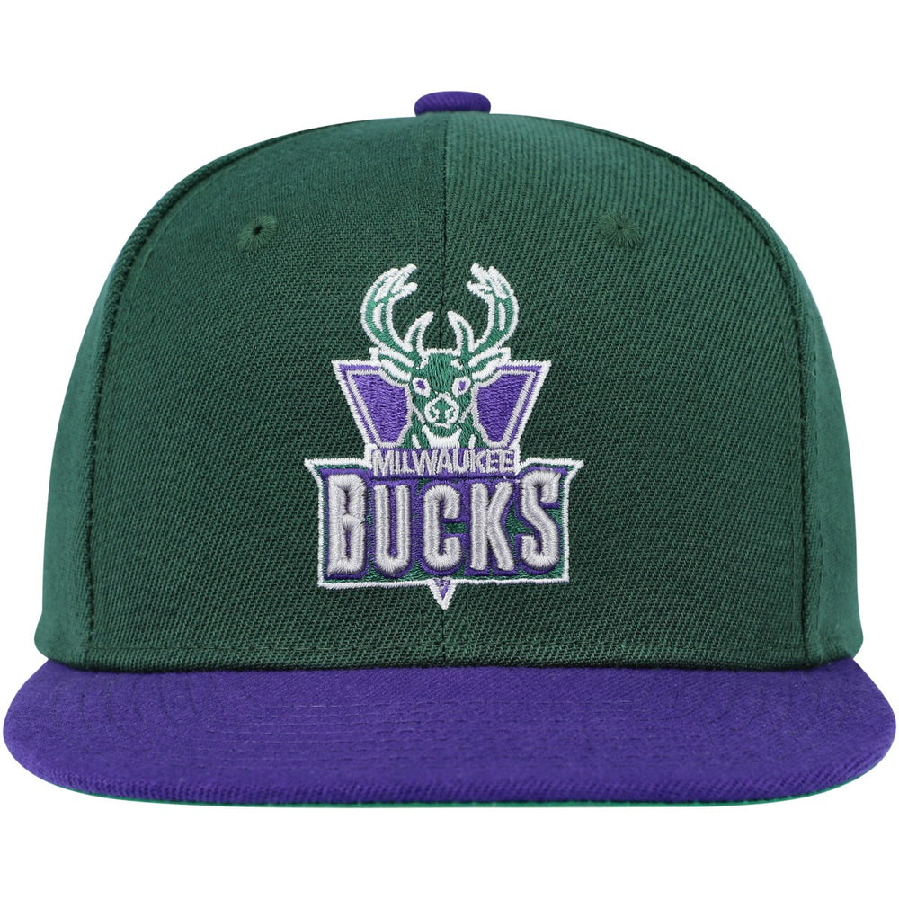 Milwaukee Bucks Youth Two-Tone Snapback Hat - Hunter Green/Purple sale