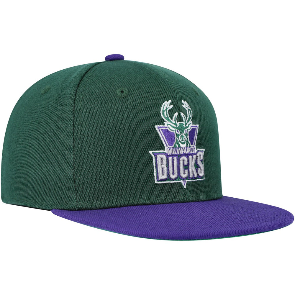 Milwaukee Bucks Youth Two-Tone Snapback Hat - Hunter Green/Purple sale