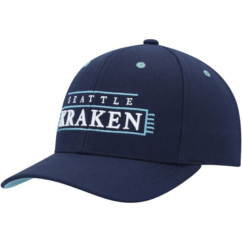 Seattle Kraken Mitchell & Ness LOFI Pro Snapback Hat - Deep Sea Blue Hats