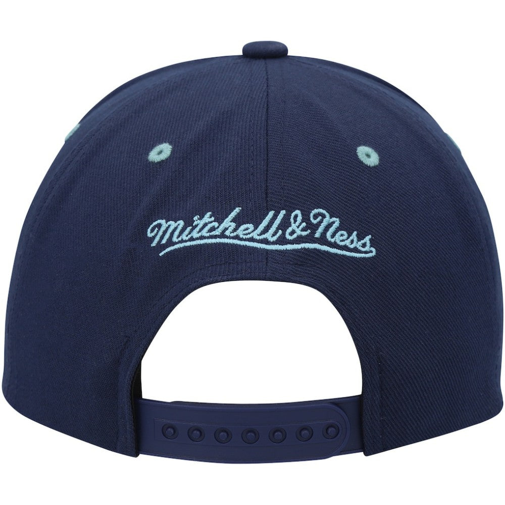 Seattle Kraken Mitchell & Ness LOFI Pro Snapback Hat - Deep Sea Blue Hats