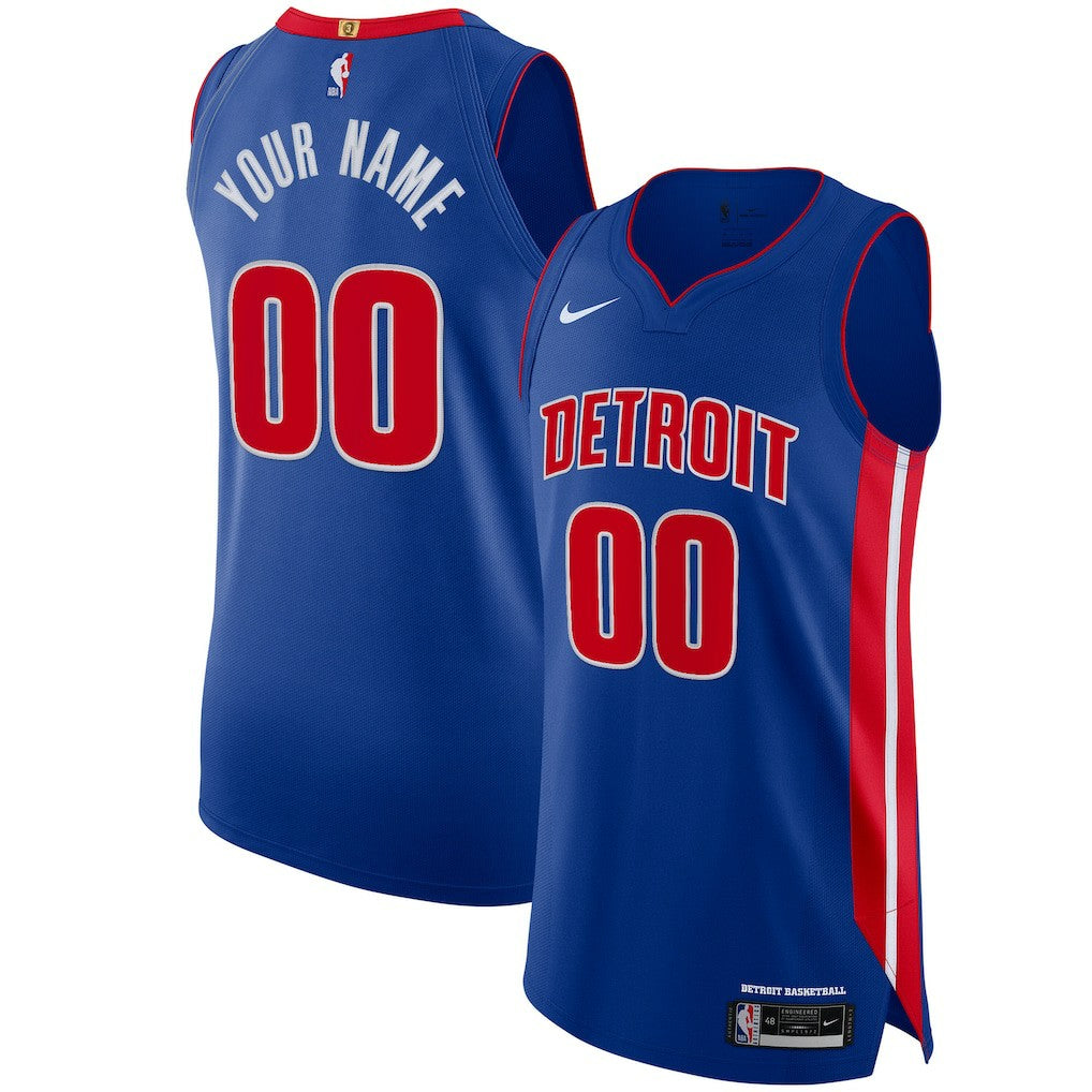 Detroit Pistons Authentic Custom Jersey Blue sale - Icon Edition discount