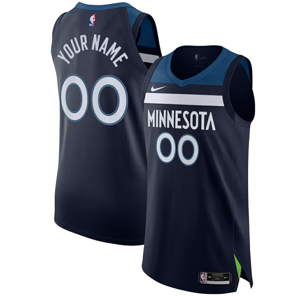 Minnesota Timberwolves Authentic Custom Jersey Navy - Icon Edition outlet