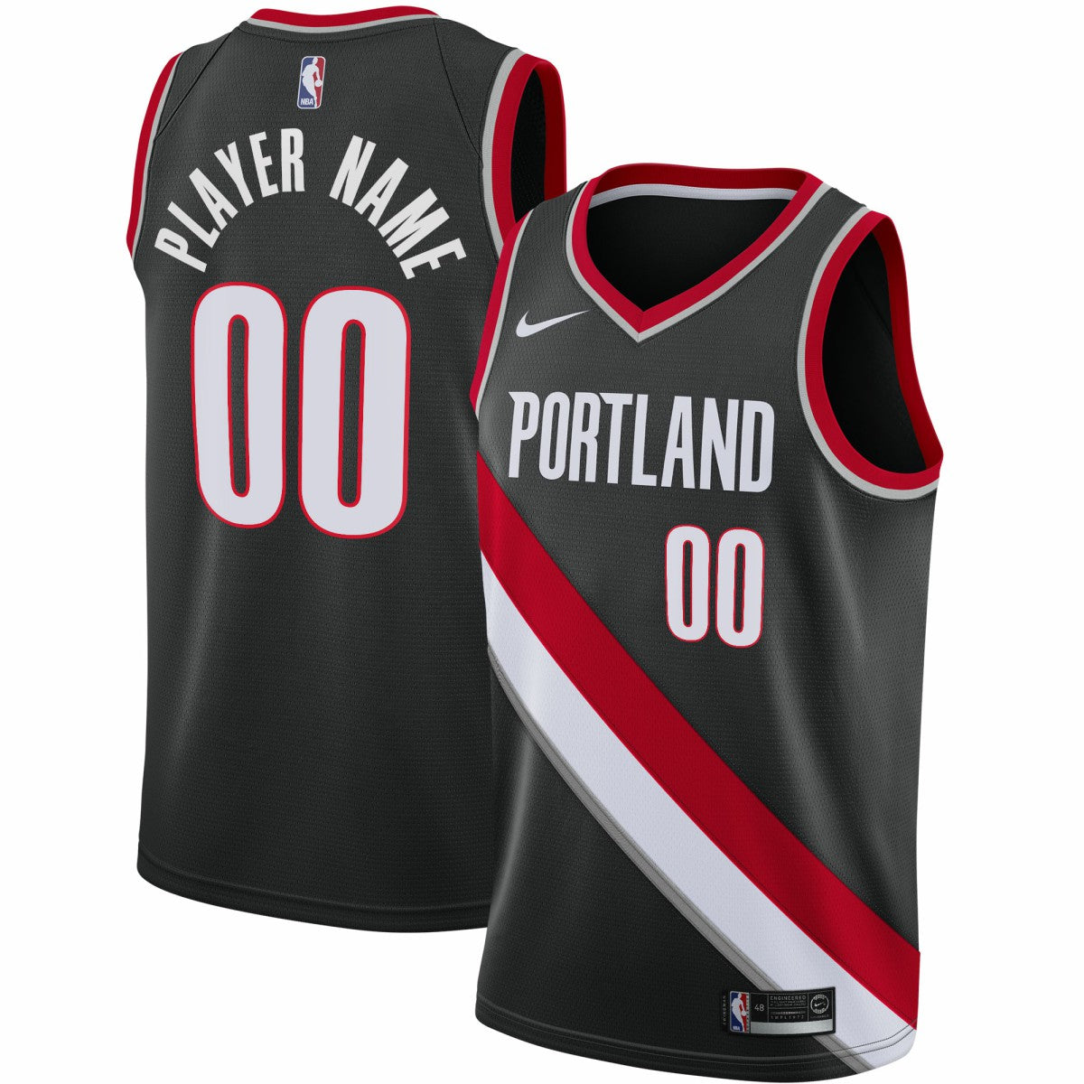 Portland Trail Blazers 2020/21 Swingman Custom Jersey - Icon Edition - Black for sale