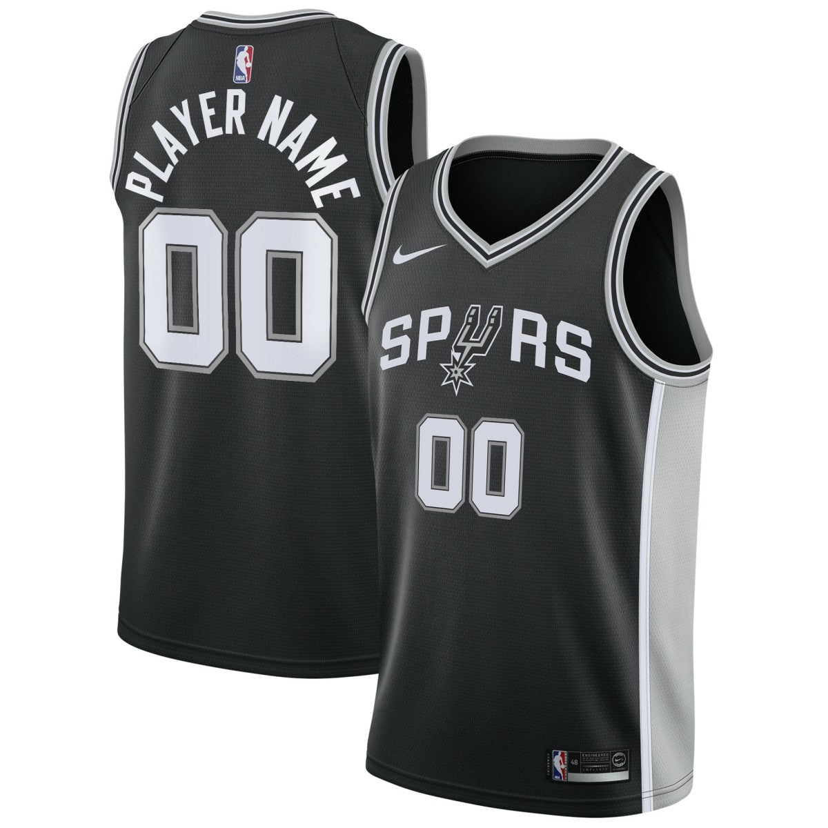 San Antonio Spurs Swingman Custom Jersey Black - Icon Edition on sale