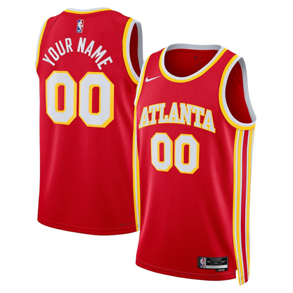 Atlanta Hawks Unisex Swingman Custom Jersey Red - Icon Edition cheap
