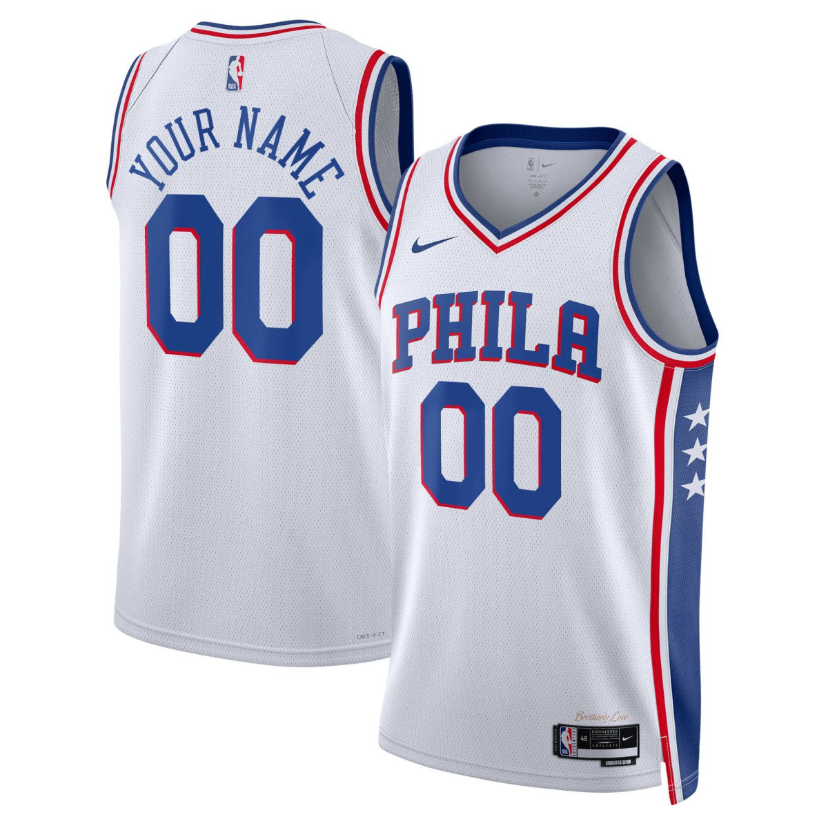 Philadelphia 76ers Unisex 2022/23 Swingman Custom Jersey White - Association Edition outlet