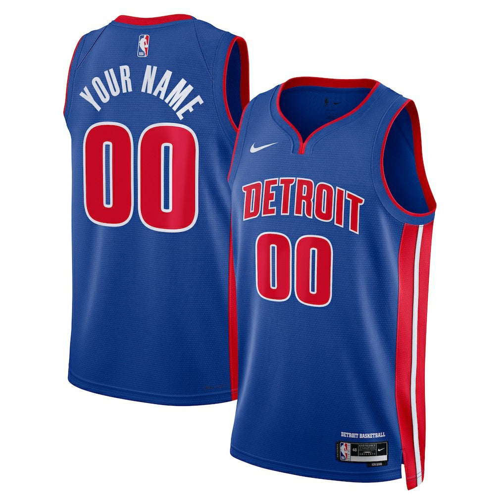 Detroit Pistons Unisex Swingman Custom Jersey Blue sale - Icon Edition discount