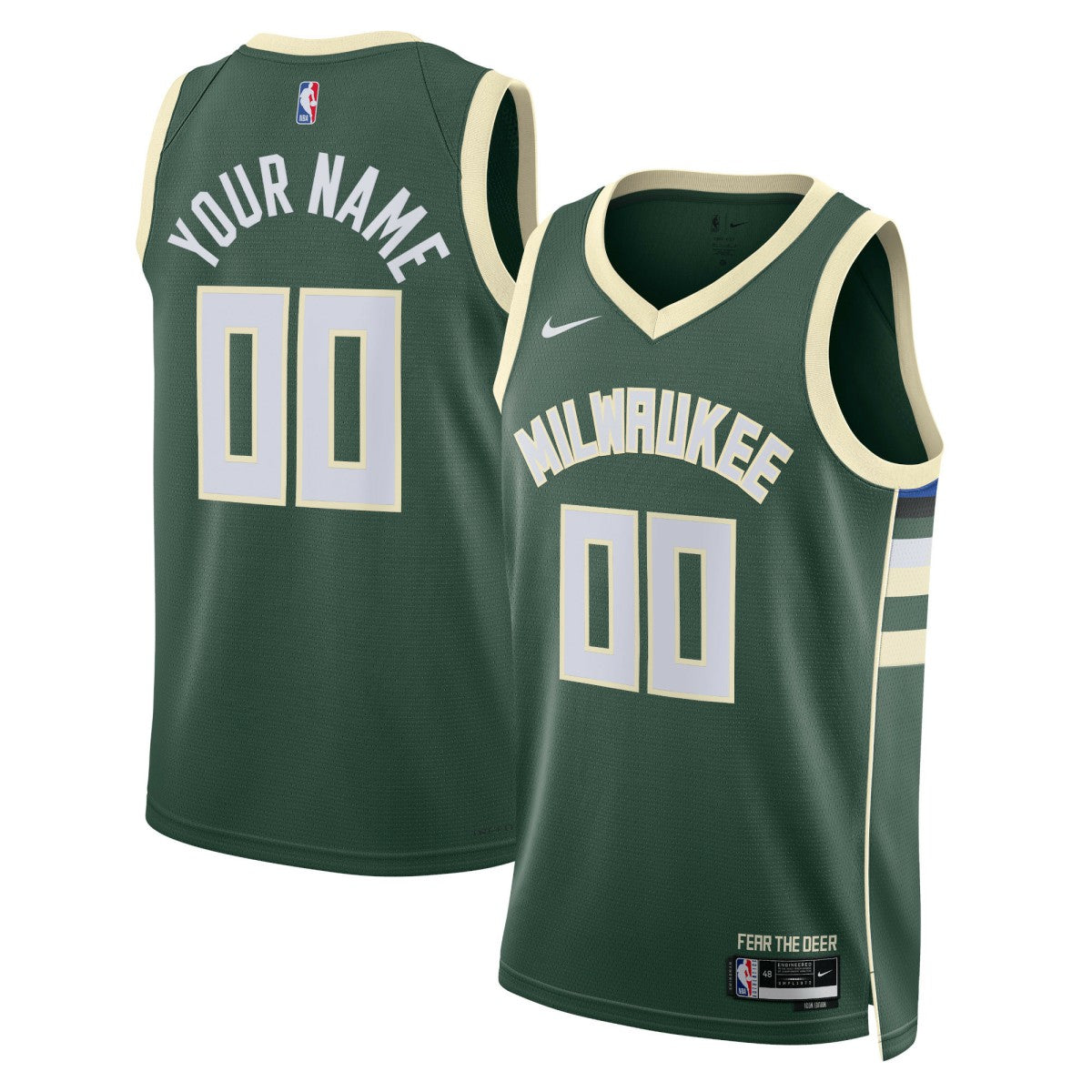 Milwaukee Bucks Unisex Swingman Custom Jersey Hunter Green - Icon Edition outlet