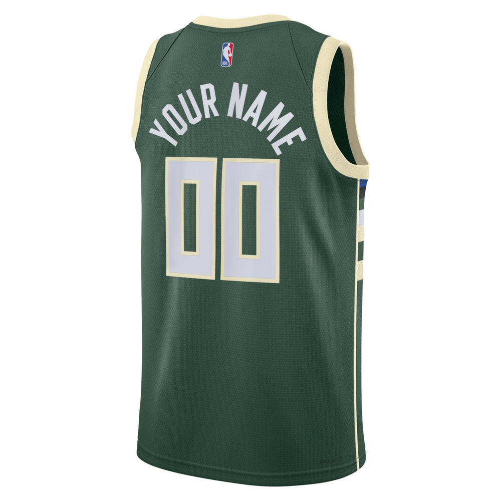 Milwaukee Bucks Unisex Swingman Custom Jersey Hunter Green - Icon Edition outlet
