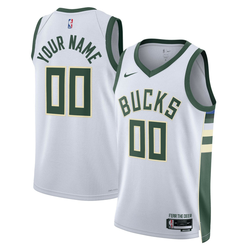 Milwaukee Bucks Unisex Swingman Custom Jersey White - Association Edition outlet