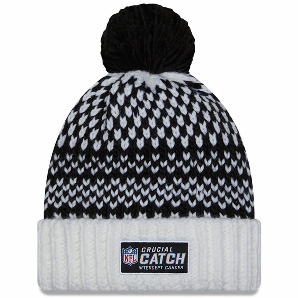 Los Angeles Rams New Era Women's 2023 NFL Crucial Catch Cuffed Pom Knit Hat - Black/White online