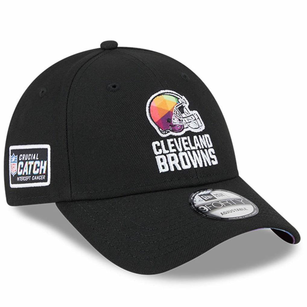 Cleveland Browns New Era 2023 NFL Crucial Catch 9FORTY Adjustable Hat - Black on sale