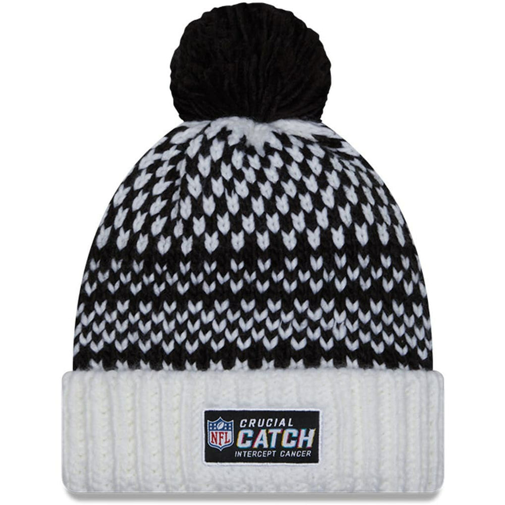 New Orleans Saints New Era Women's 2023 NFL Crucial Catch Cuffed Pom Knit Hat - Black/White online