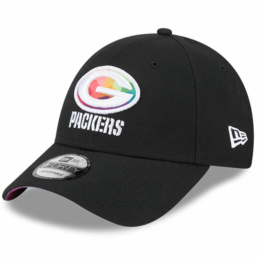 Green Bay Packers New Era 2023 NFL Crucial Catch 9FORTY Adjustable Hat - Black for sale