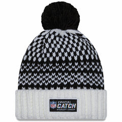 Tampa Bay Buccaneers New Era Women's 2023 NFL Crucial Catch Cuffed Pom Knit Hat - Black/White for sale