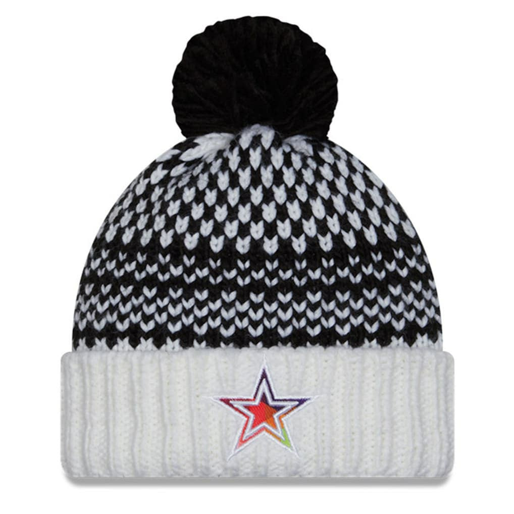 Dallas Cowboys New Era Women's 2023 NFL Crucial Catch Cuffed Pom Knit Hat - Black/White sale