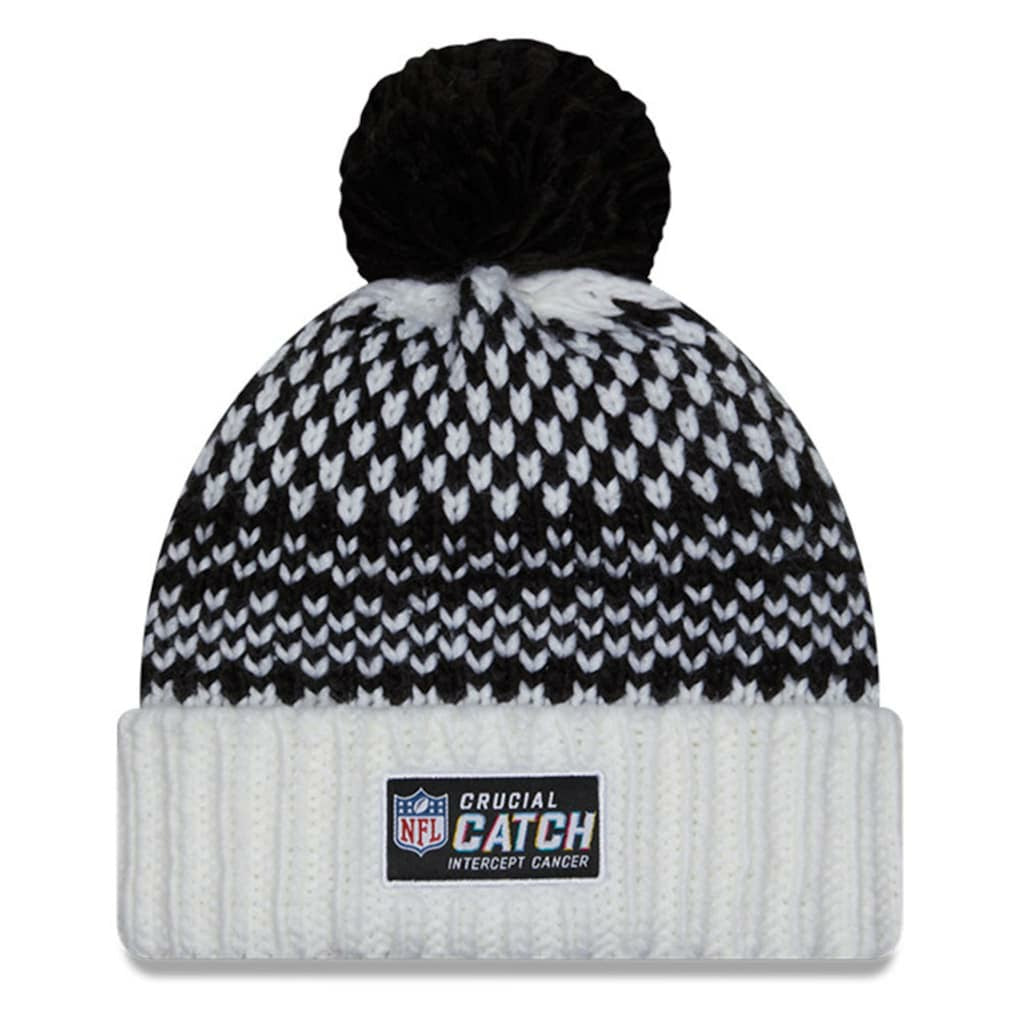 Dallas Cowboys New Era Women's 2023 NFL Crucial Catch Cuffed Pom Knit Hat - Black/White sale