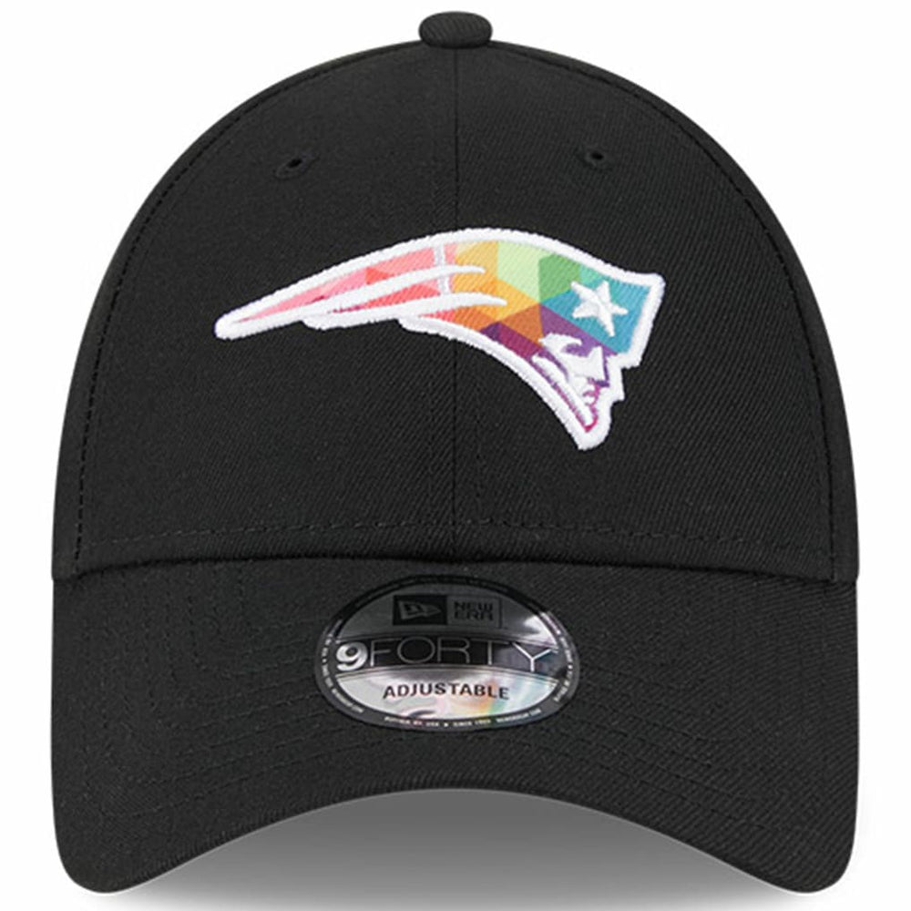 New England Patriots New Era 2023 NFL Crucial Catch 9FORTY Adjustable Hat - Black on sale