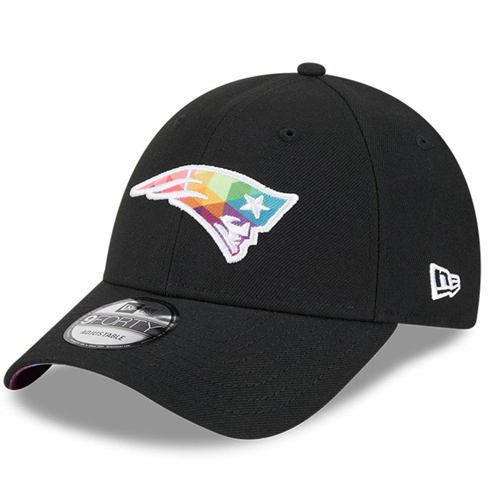 New England Patriots New Era 2023 NFL Crucial Catch 9FORTY Adjustable Hat - Black on sale