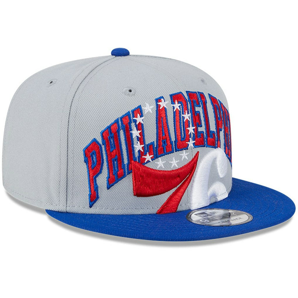 Philadelphia 76ers Tip-Off Two-Tone 9FIFTY Snapback Hat - Gray/Royal sale