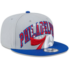 Philadelphia 76ers Tip-Off Two-Tone 9FIFTY Snapback Hat - Gray/Royal sale