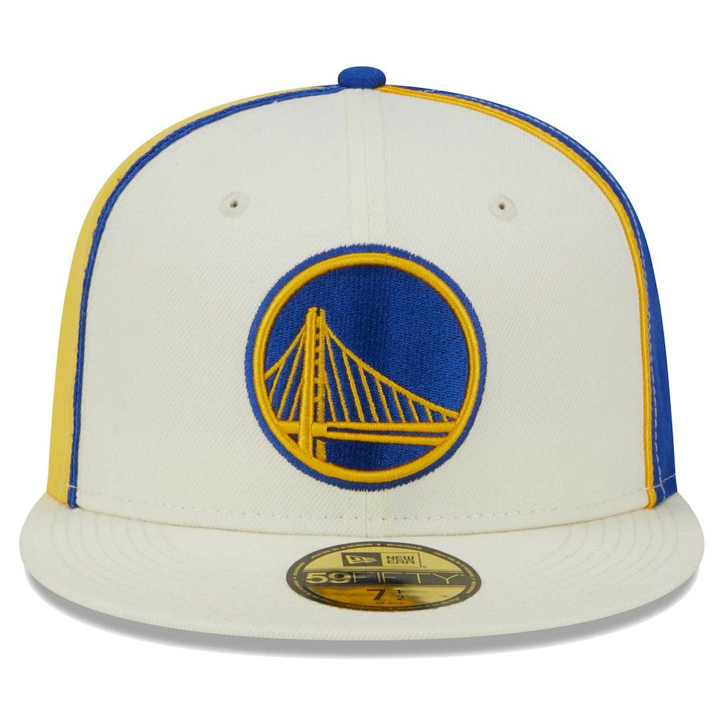 Golden State Warriors Piped Pop Panel 59FIFTY Fitted Hat sale - Cream for sale