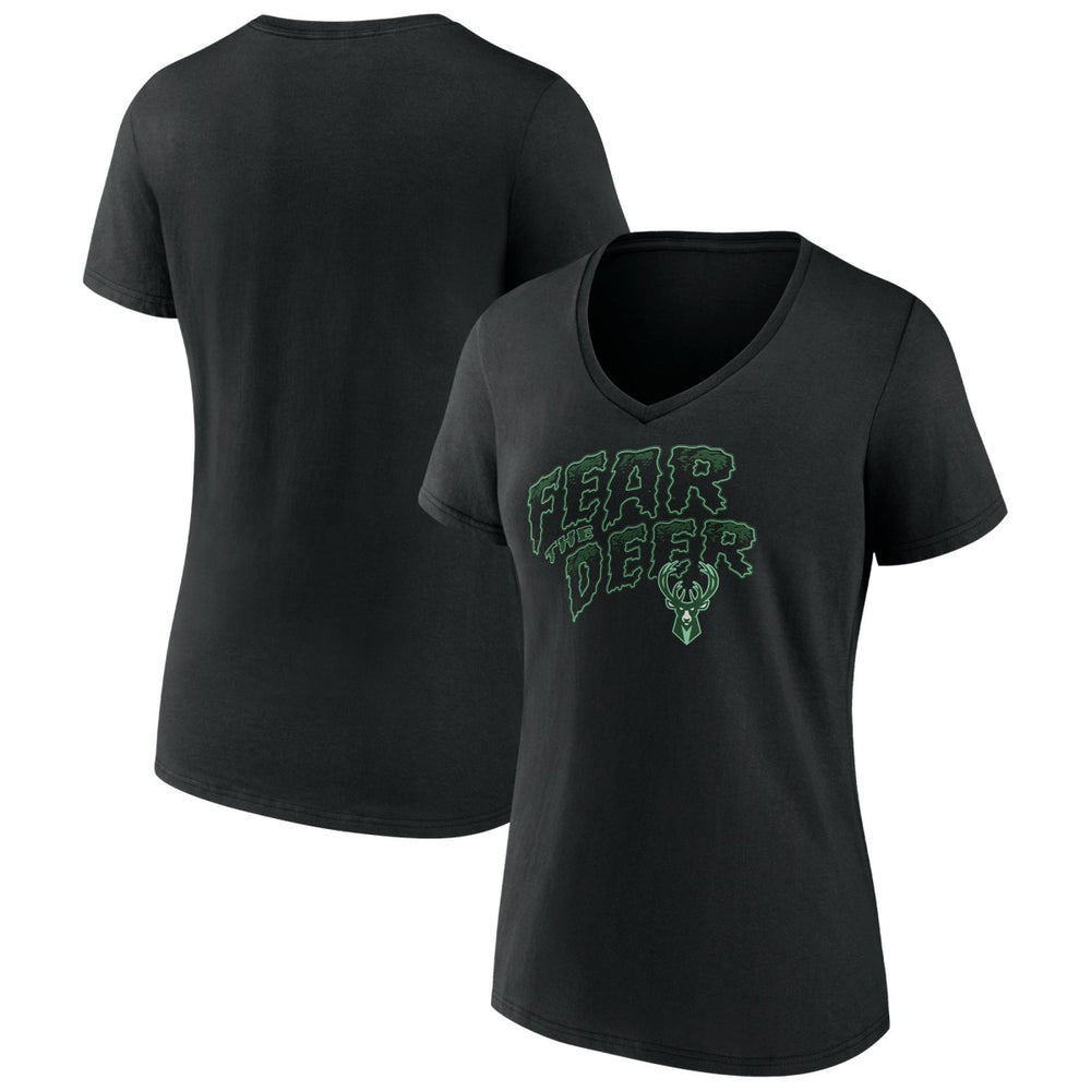 Milwaukee Bucks Women's Team Pride V-Neck T-Shirt - Black for sale
