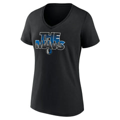 Dallas Mavericks Women's Announcer V-Neck T-Shirt sale - Black outlet