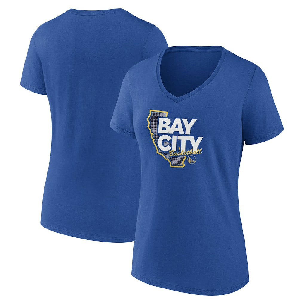 Golden State Warriors Women's Huddle V-Neck T-Shirt sale - Royal discount
