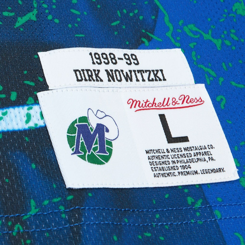Dirk Nowitzki Dallas Mavericks Hardwood Classics Player Burst Tank Top sale - Blue online