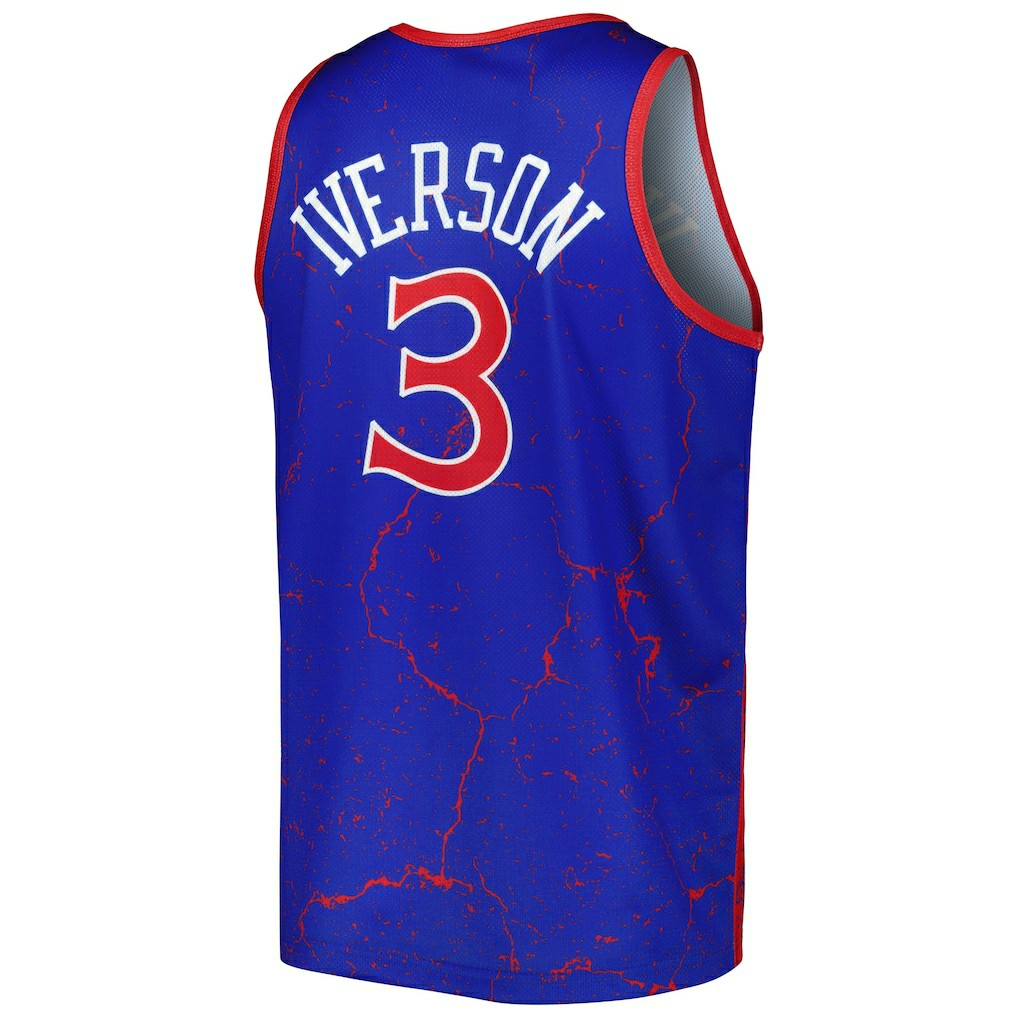 Allen Iverson Philadelphia 76ers 1996-97 Hardwood Classics Player Burst Tank Top - Royal online