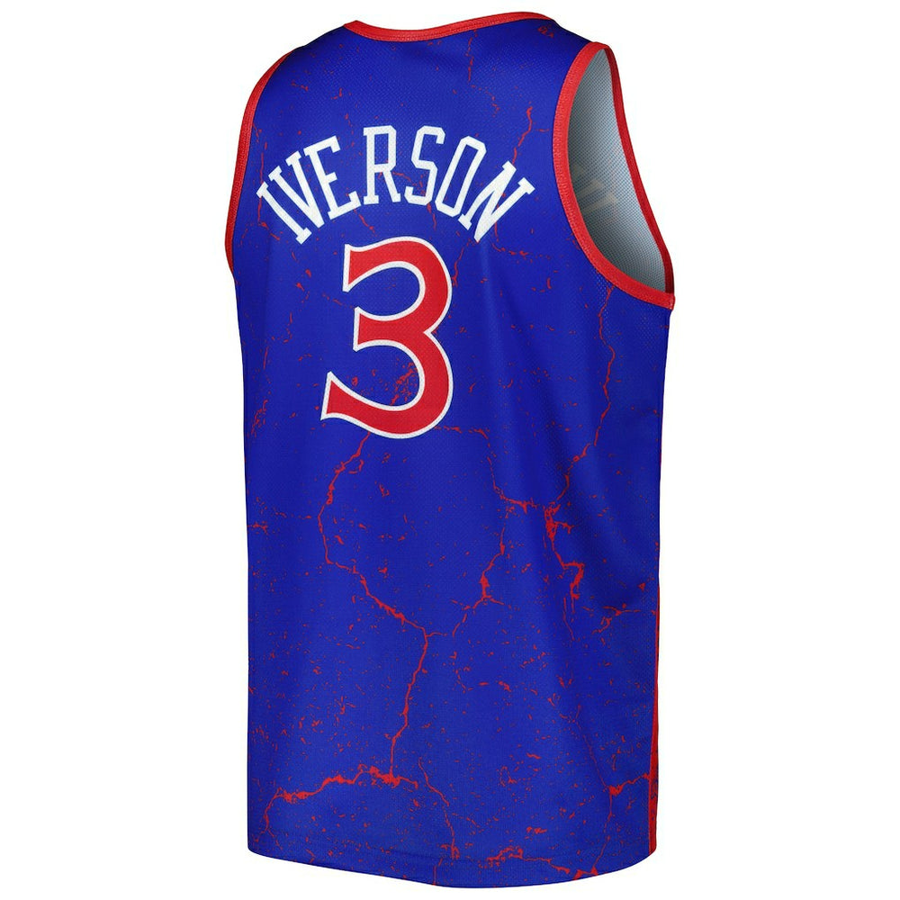Allen Iverson Philadelphia 76ers 1996-97 Hardwood Classics Player Burst Tank Top - Royal online