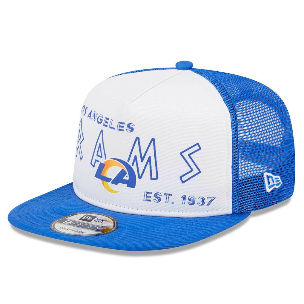 Los Angeles Rams New Era Banger 9FIFTY Trucker Snapback Hat - White/Royal outlet