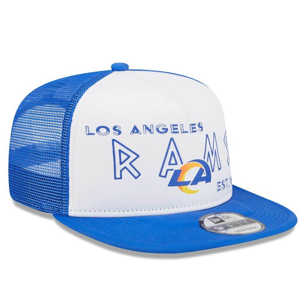 Los Angeles Rams New Era Banger 9FIFTY Trucker Snapback Hat - White/Royal outlet