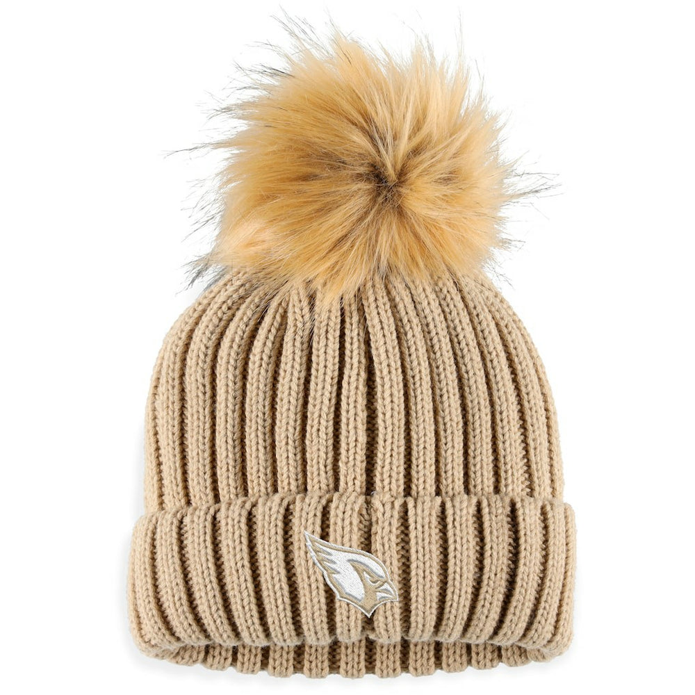 Arizona Cardinals WEAR by Erin Andrews Women's Neutral Cuffed Knit Hat with Pom - Natural sale