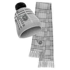 Tennessee Titans WEAR by Erin Andrews Women's Plaid Knit Hat with Pom & Scarf Set discount