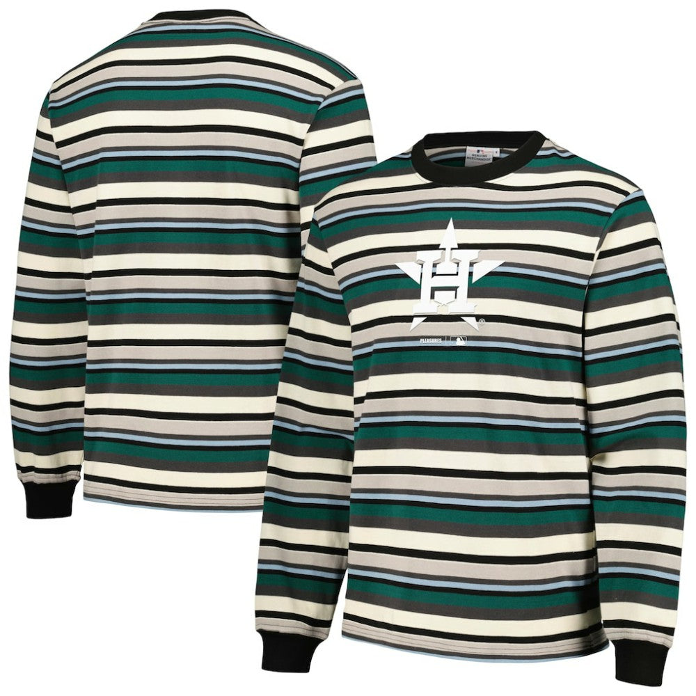 Houston Astros PLEASURES Ballpark Long Sleeve T-Shirt Cream/Green