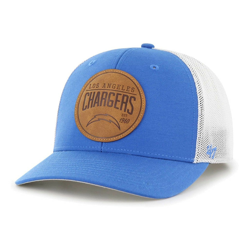 Los Angeles Chargers '47 Leather Head Flex Hat - Powder Blue discount